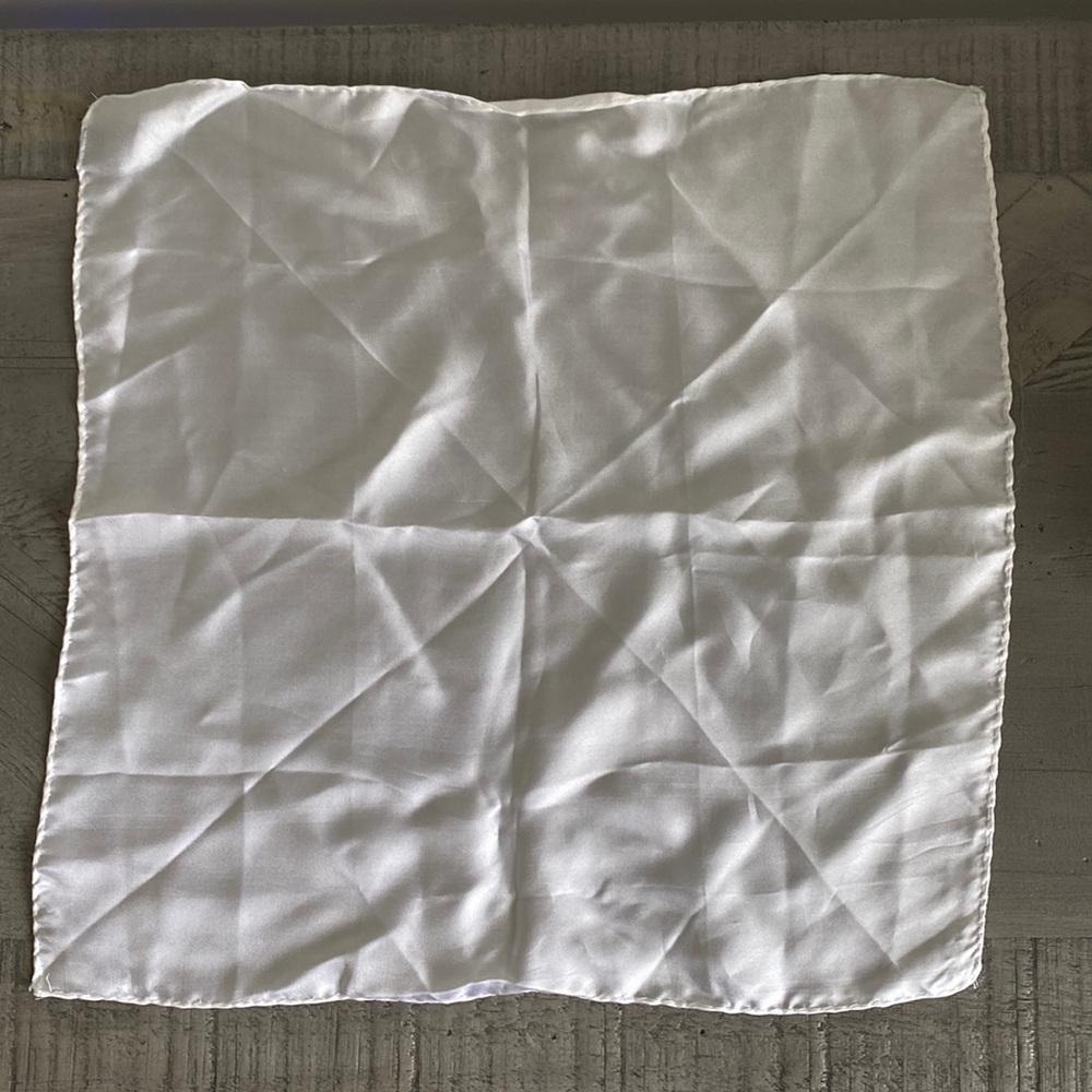 100% silk white handkerchief